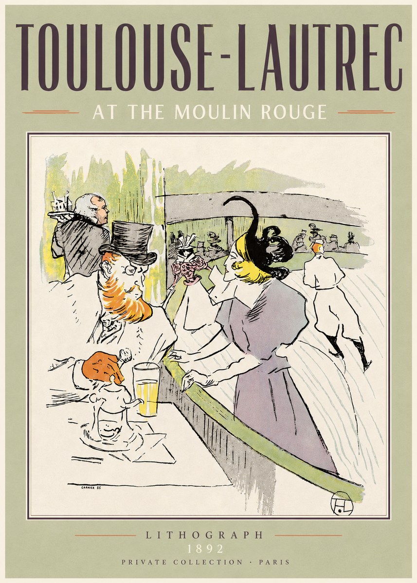Toulouse-Lautrec At the Moulin Rouge XV No4 - Poszter