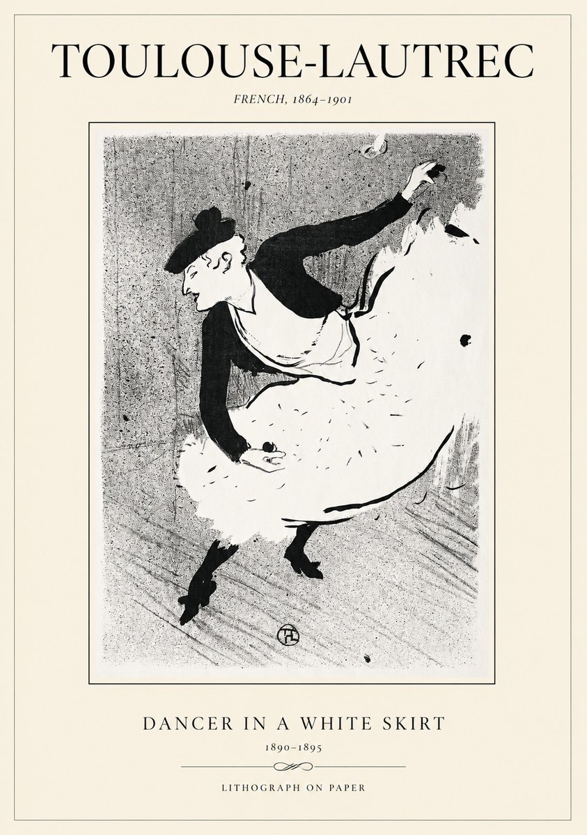 Toulouse-Lautrec Dancer in a White Skirt No1 - Poszter