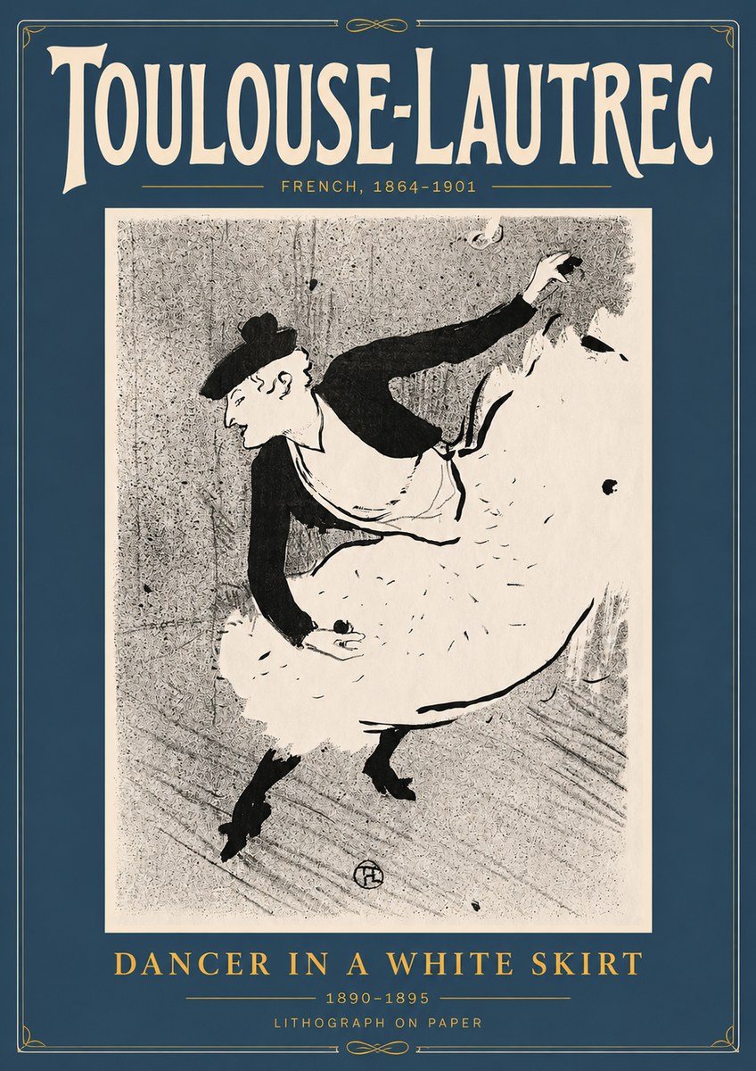Toulouse-Lautrec Dancer in a White Skirt No4 - Poszter