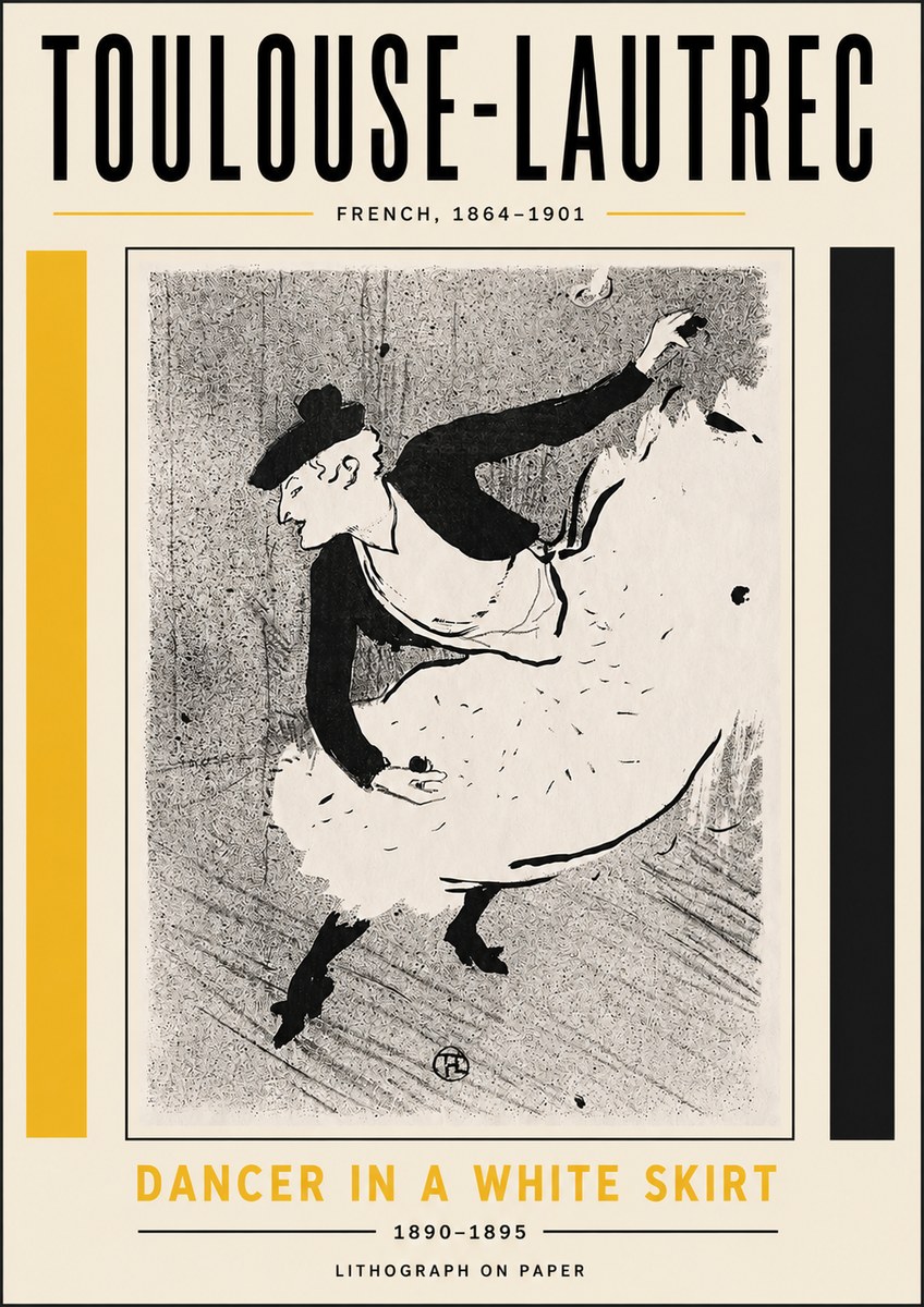 Toulouse-Lautrec Dancer in a White Skirt No5 - Poszter
