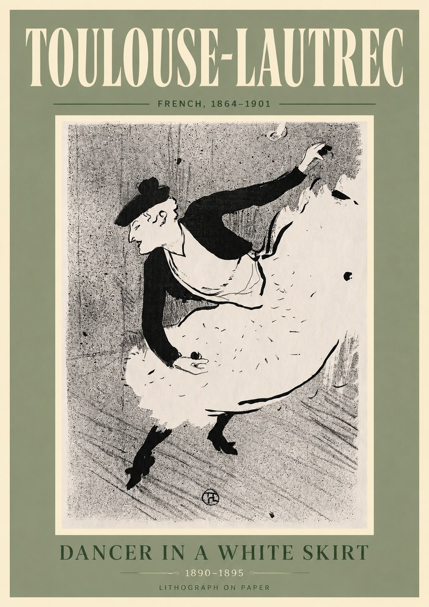 Toulouse-Lautrec Dancer in a White Skirt No6 - Poszter