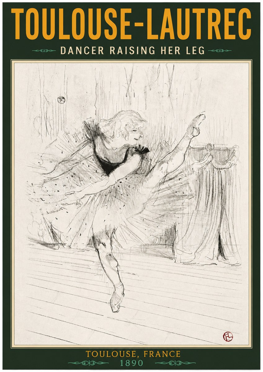 Toulouse-Lautrec Dancer Raising Her Leg No2 - Poszter
