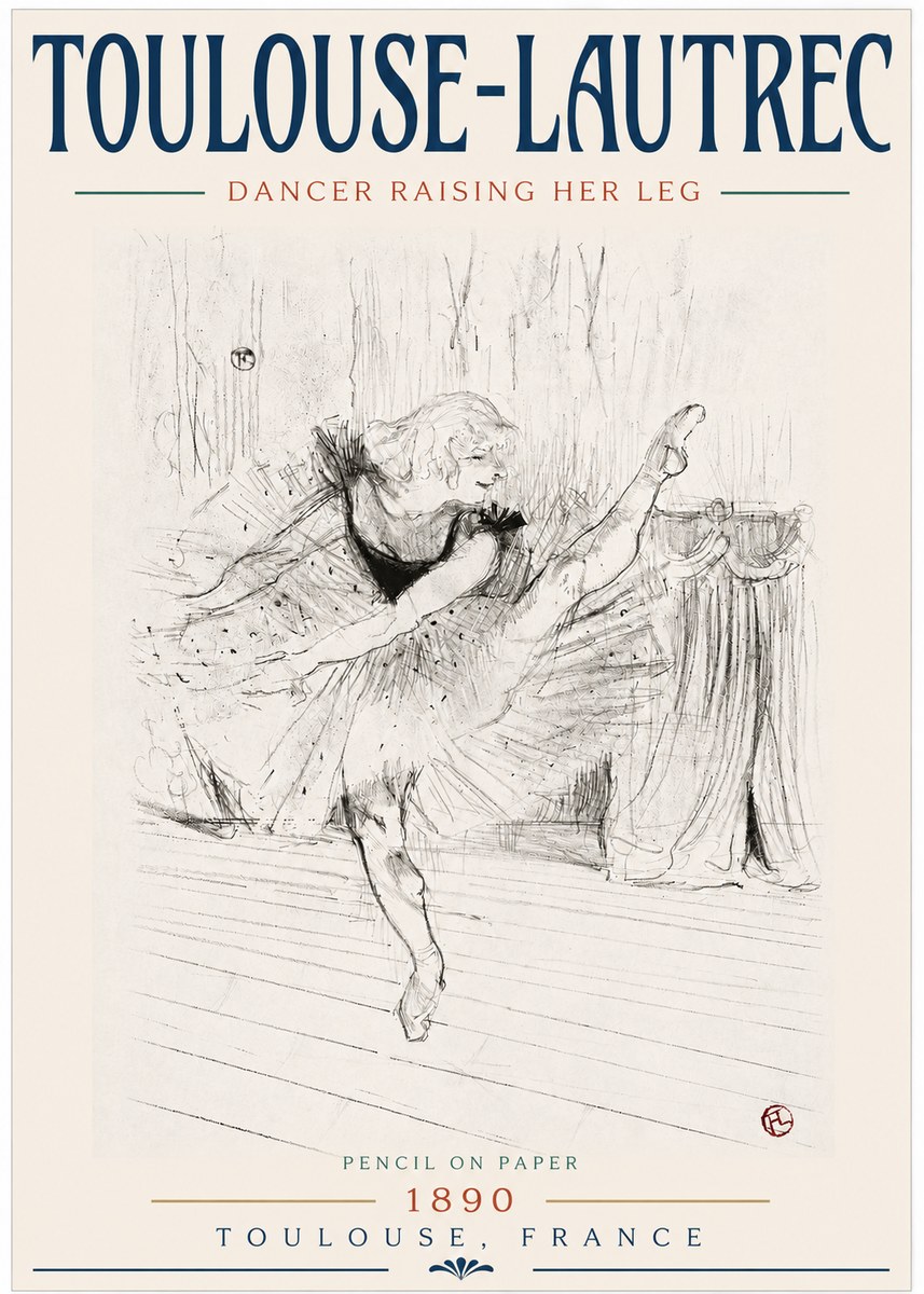 Toulouse-Lautrec Dancer Raising Her Leg No3 - Poszter