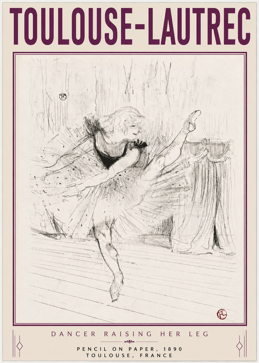 Toulouse-Lautrec Dancer Raising Her Leg No4 - Poszter