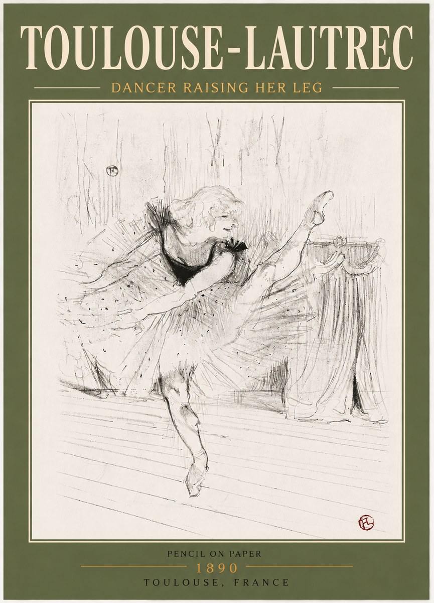 Toulouse-Lautrec Dancer Raising Her Leg No5 - Poszter