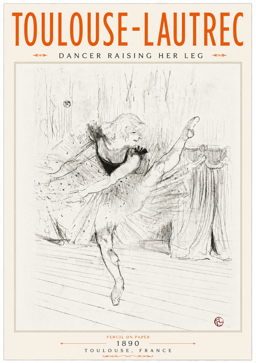 Toulouse-Lautrec Dancer Raising Her Leg No6 - Poszter