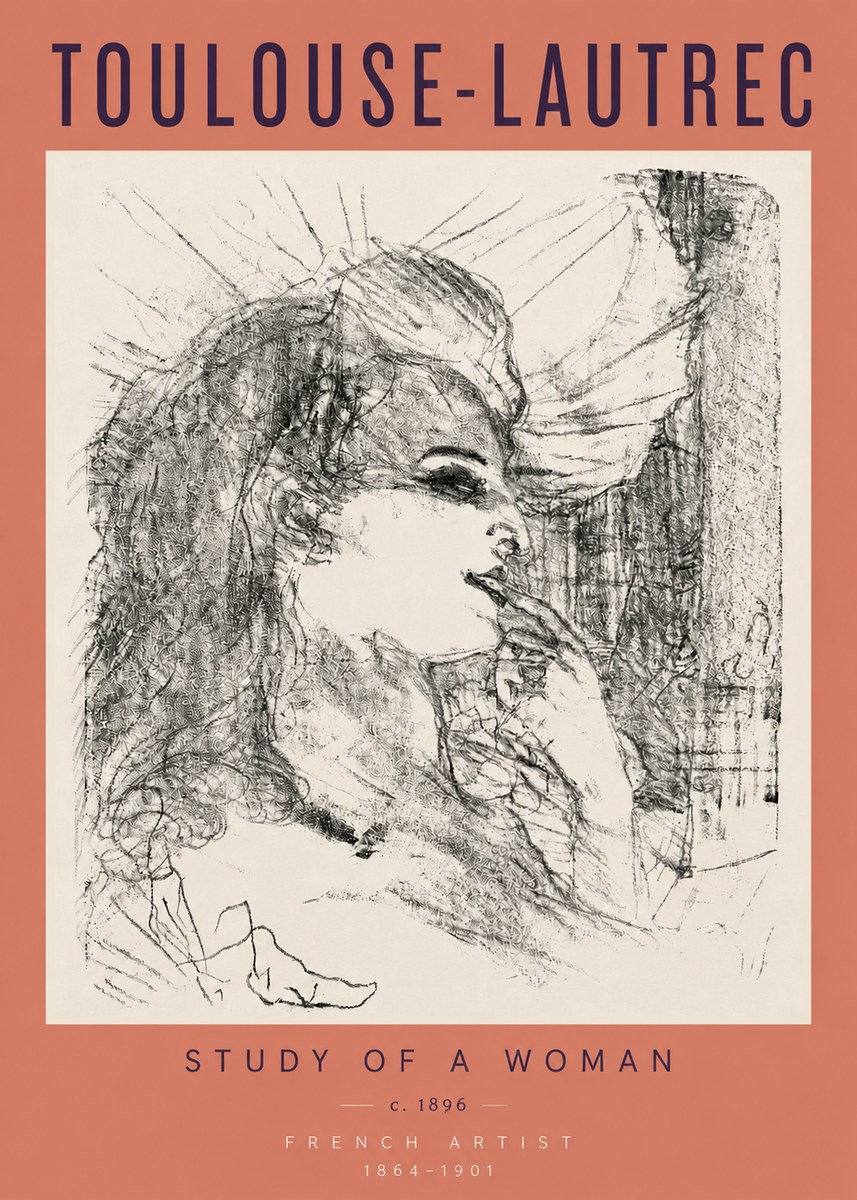 Toulouse-Lautrec Study of a Woman I No4 - Poszter