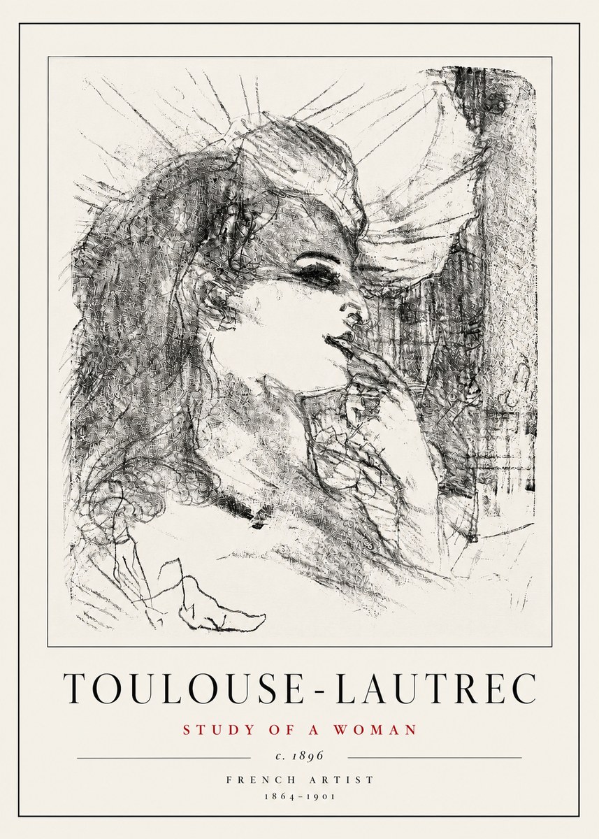 Toulouse-Lautrec Study of a Woman I No5 - Poszter