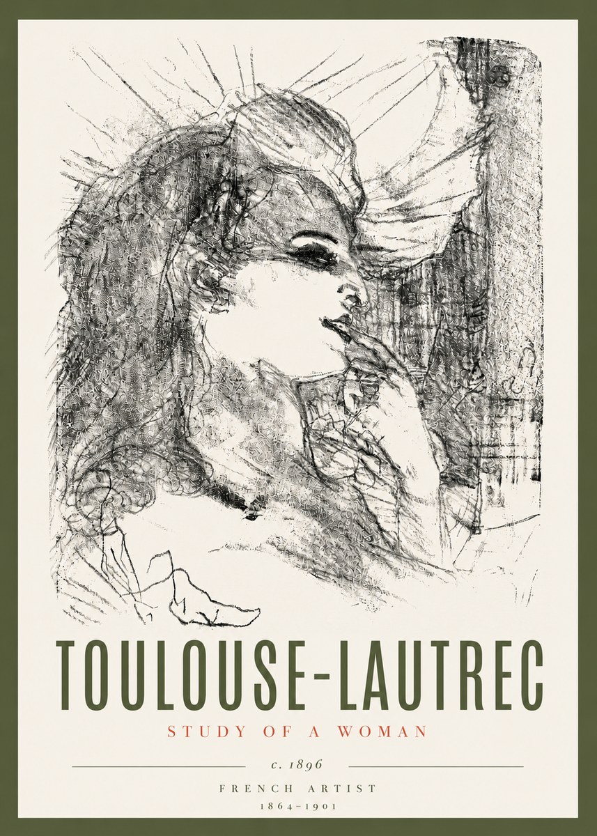 Toulouse-Lautrec Study of a Woman I No6 - Poszter