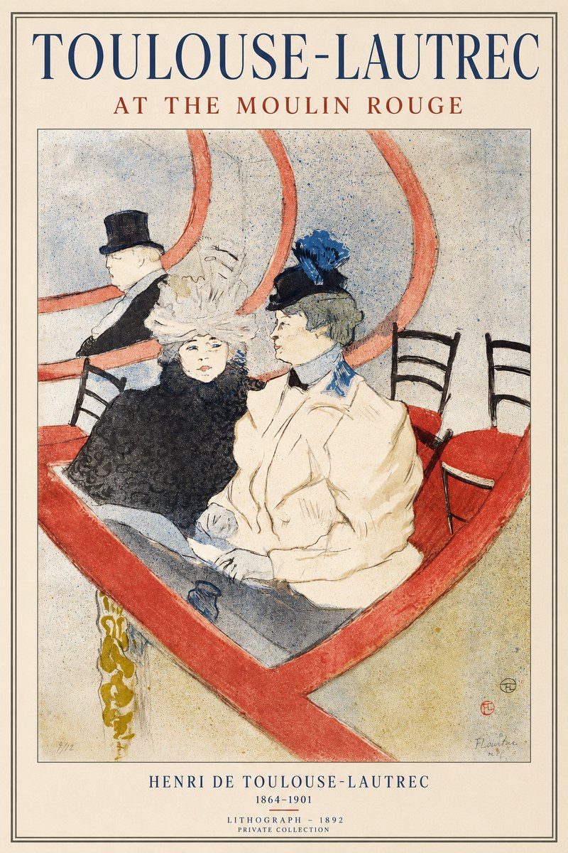 Toulouse-Lautrec At the Moulin Rouge XVI No1 - Poszter