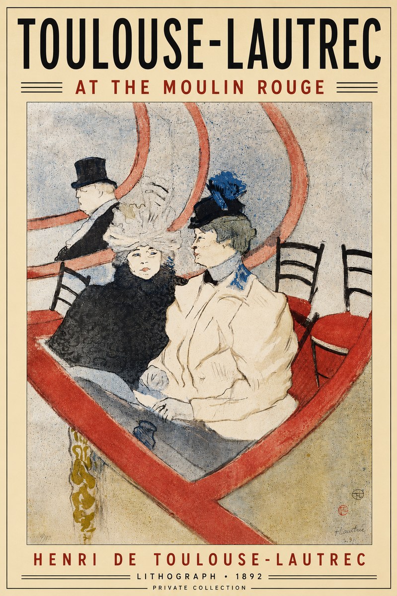 Toulouse-Lautrec At the Moulin Rouge XVI No4 - Poszter