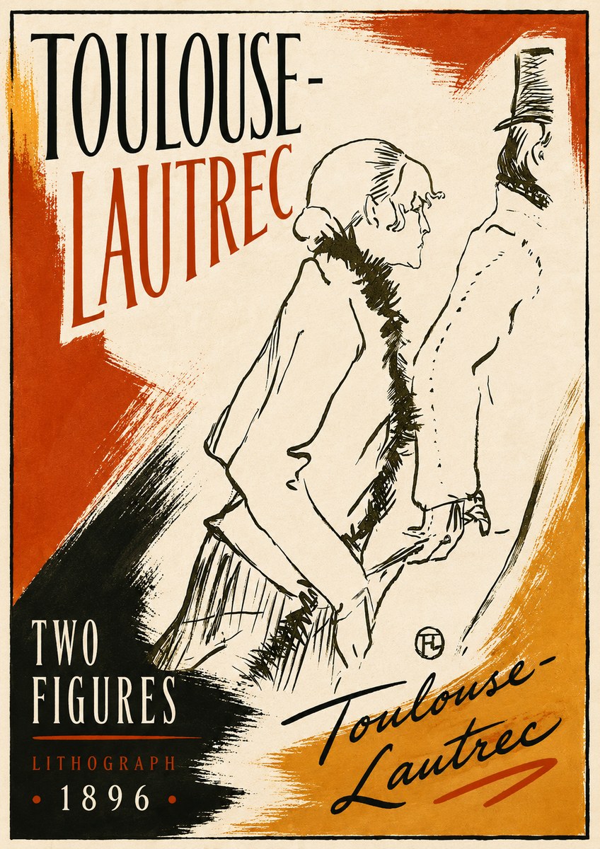 Toulouse-Lautrec Two Figures No6 - Poszter