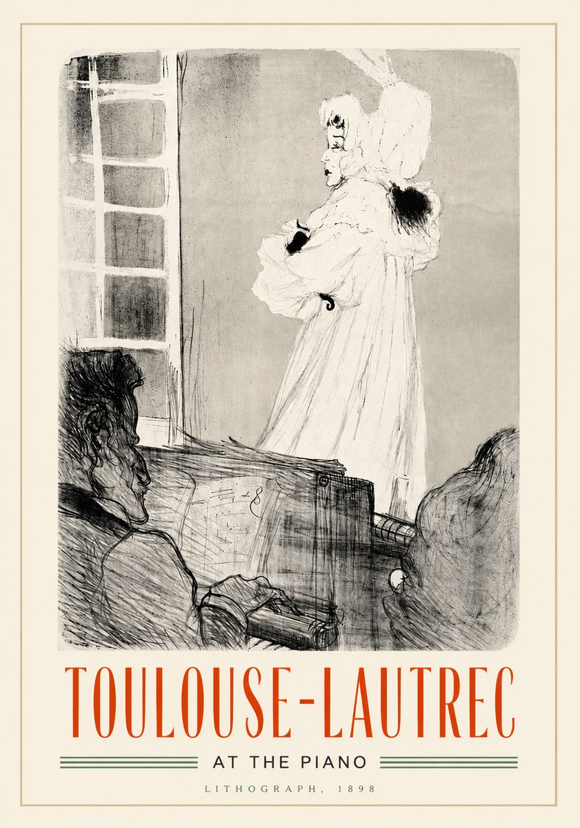 Toulouse-Lautrec At the Piano No4 - Poszter