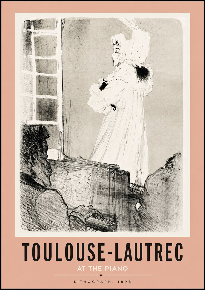Toulouse-Lautrec At the Piano No5 - Poszter