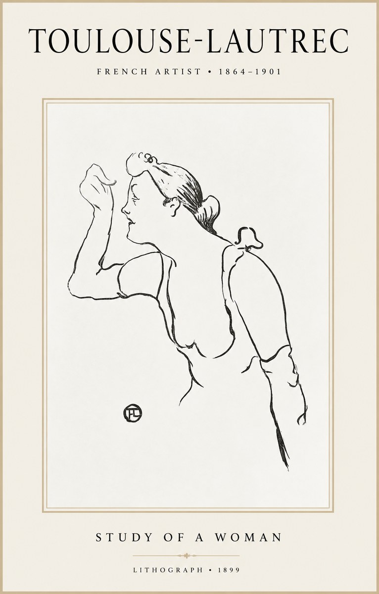 Toulouse-Lautrec Study of a Woman II No1 - Poszter