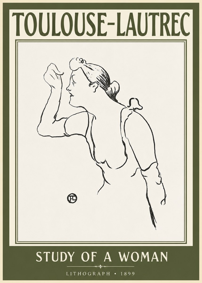 Toulouse-Lautrec Study of a Woman II No2 - Poszter