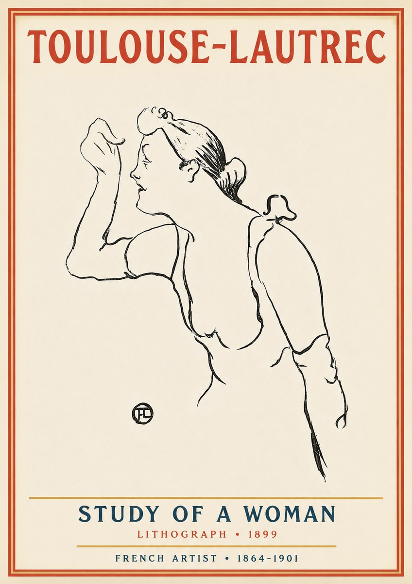 Toulouse-Lautrec Study of a Woman II No3 - Poszter