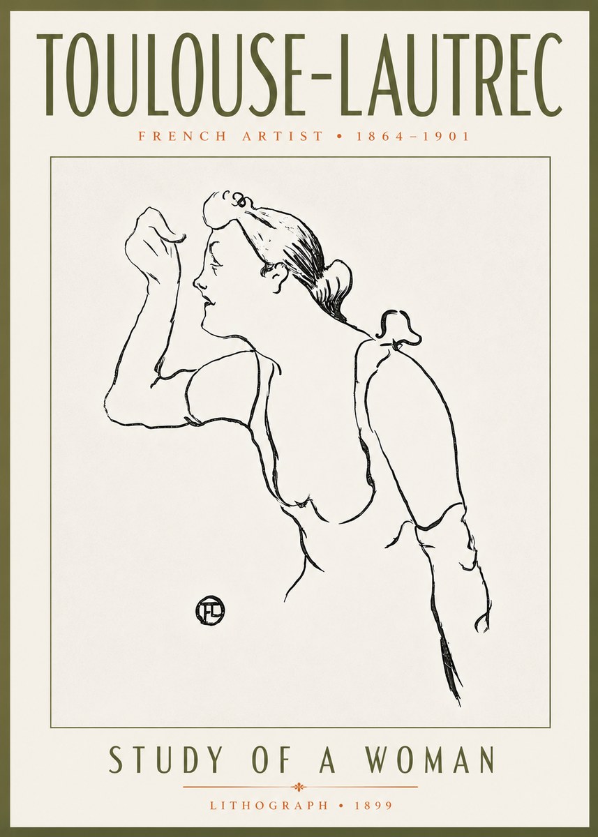 Toulouse-Lautrec Study of a Woman II No5 - Poszter