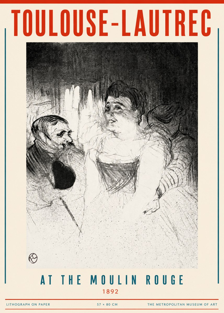 Toulouse-Lautrec At the Moulin Rouge XVII No2 - Poszter