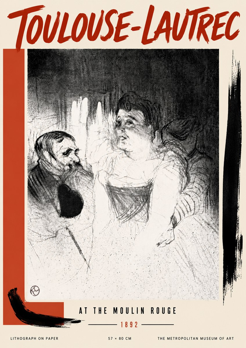 Toulouse-Lautrec At the Moulin Rouge XVII No6 - Poszter
