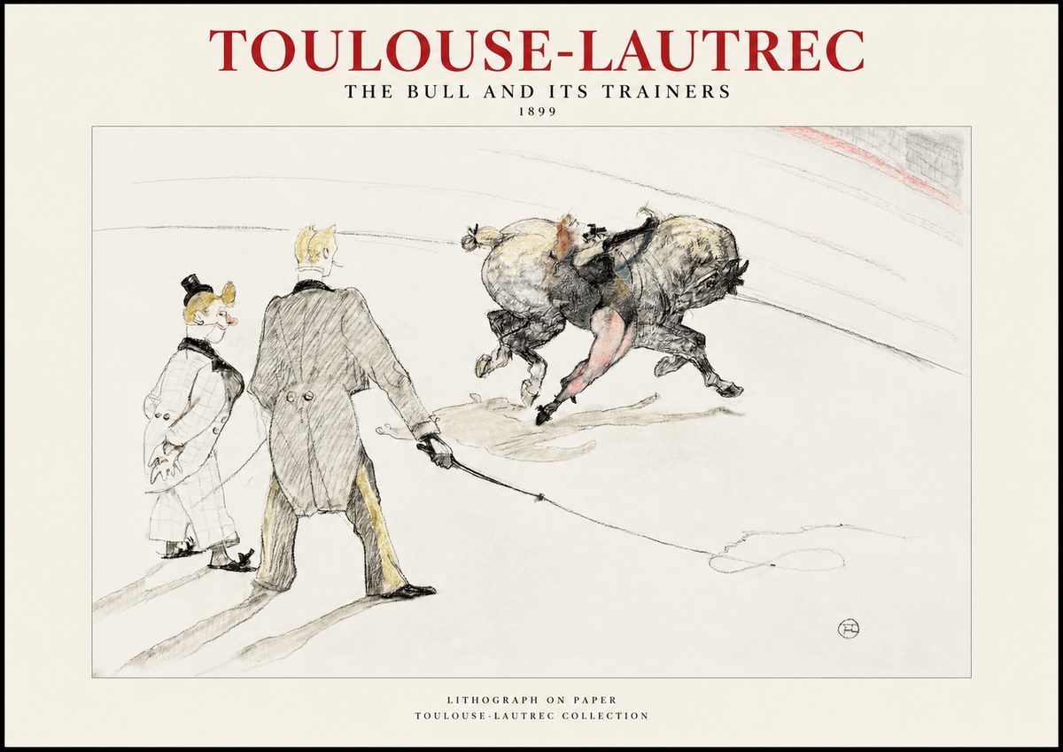 Toulouse-Lautrec The Bull and Its Trainers No1 - Poszter