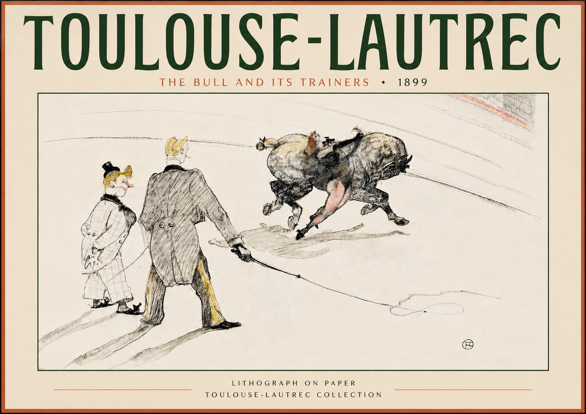 Toulouse-Lautrec The Bull and Its Trainers No4 - Poszter