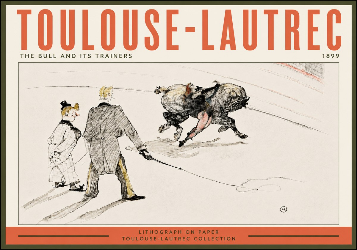 Toulouse-Lautrec The Bull and Its Trainers No5 - Poszter