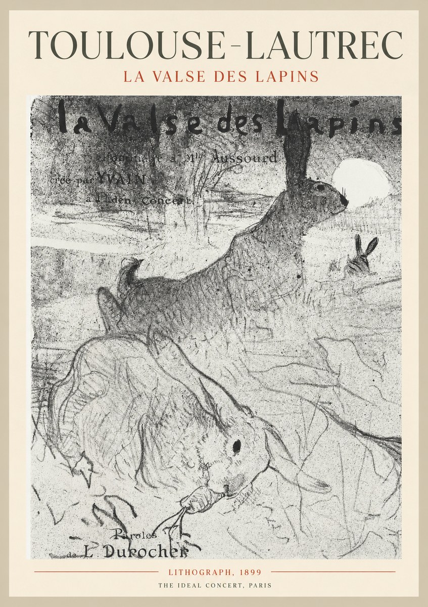 Toulouse-Lautrec La Valse Des Lapins No1 - Poszter