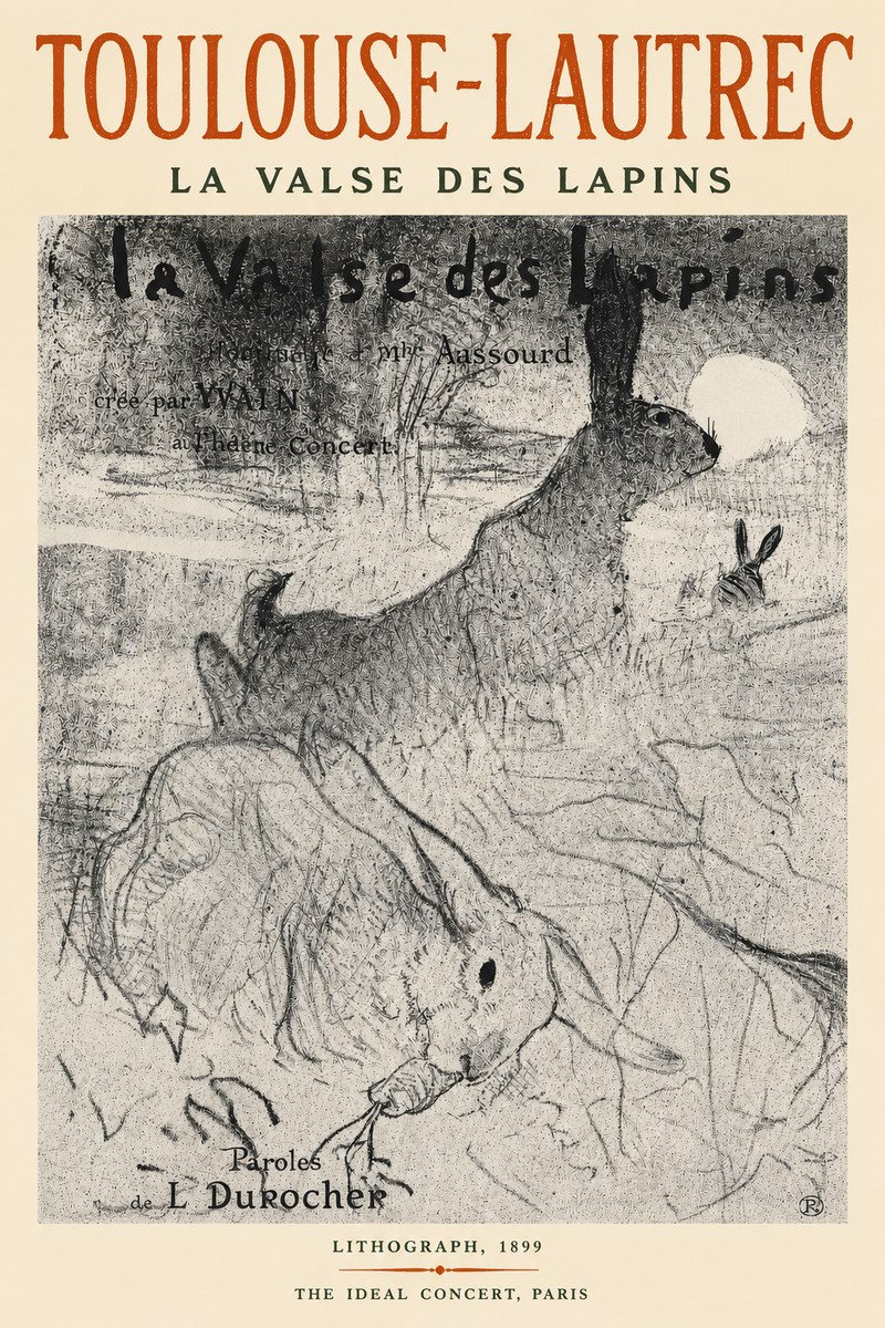 Toulouse-Lautrec La Valse Des Lapins No3 - Poszter
