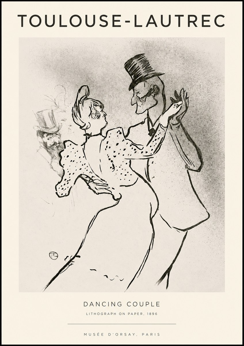 Toulouse-Lautrec Dancing Couple No1 - Poszter