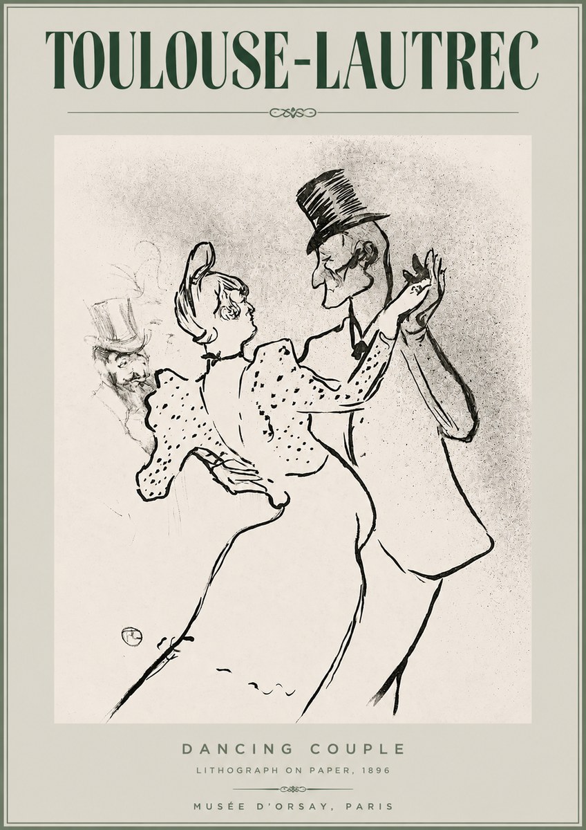 Toulouse-Lautrec Dancing Couple No2 - Poszter