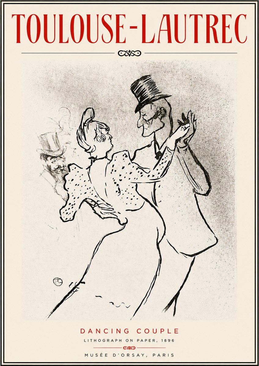Toulouse-Lautrec Dancing Couple No5 - Poszter