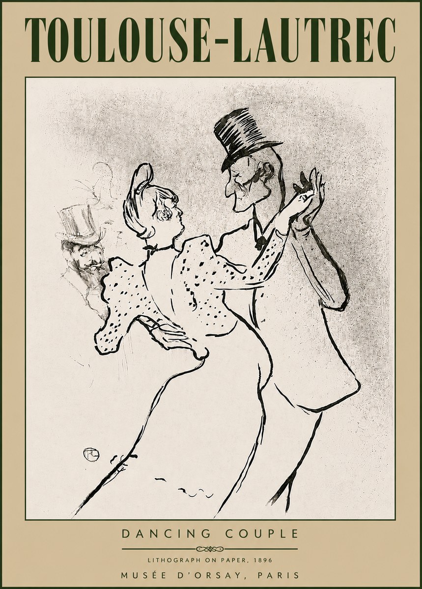 Toulouse-Lautrec Dancing Couple No6 - Poszter
