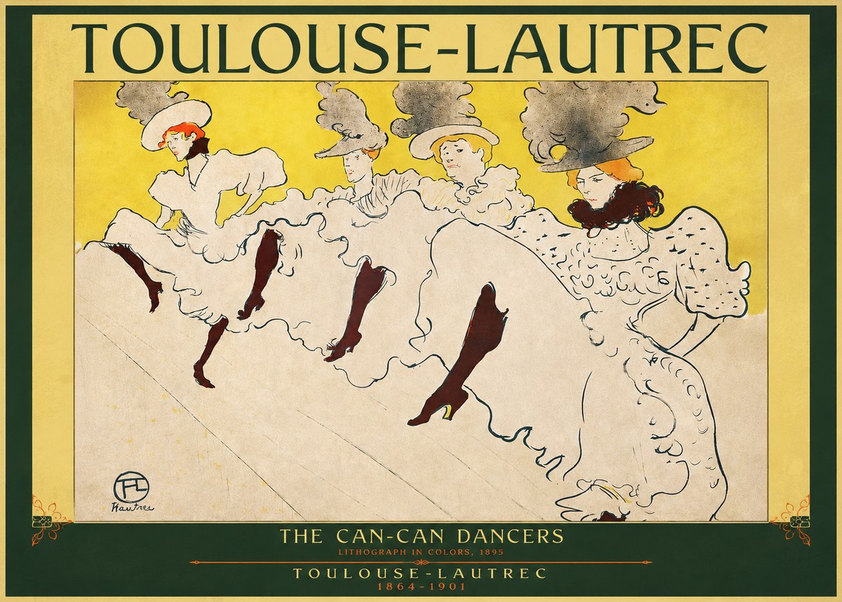 Toulouse-Lautrec The Can-can Dancers No2 - Poszter