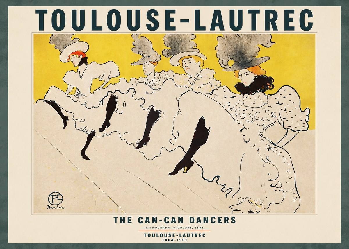 Toulouse-Lautrec The Can-can Dancers No4 - Poszter