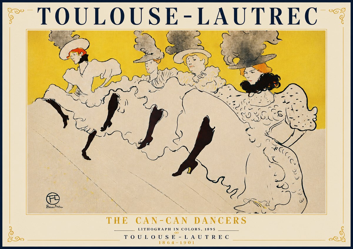 Toulouse-Lautrec The Can-can Dancers No6 - Poszter