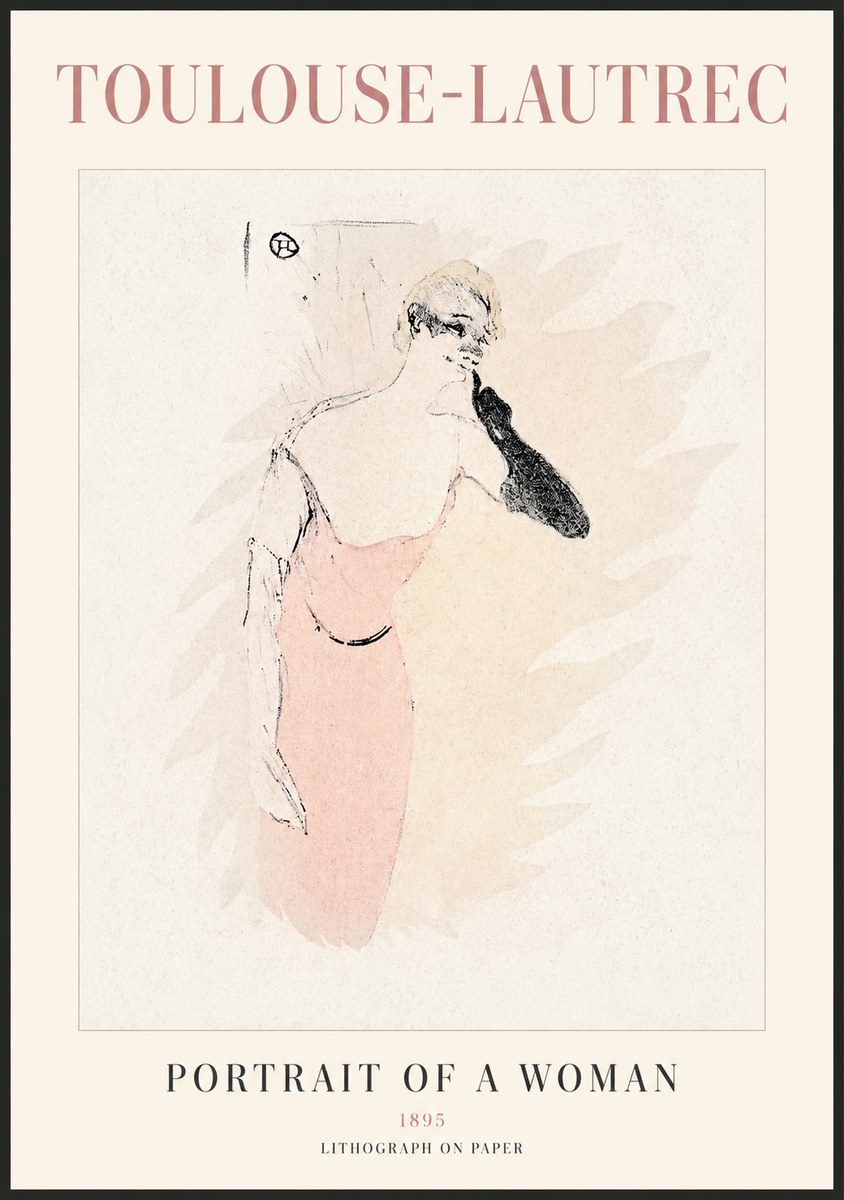 Toulouse-Lautrec Portrait of a Woman IV No1 - Poszter