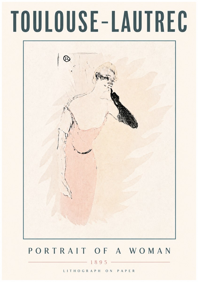 Toulouse-Lautrec Portrait of a Woman IV No5 - Poszter