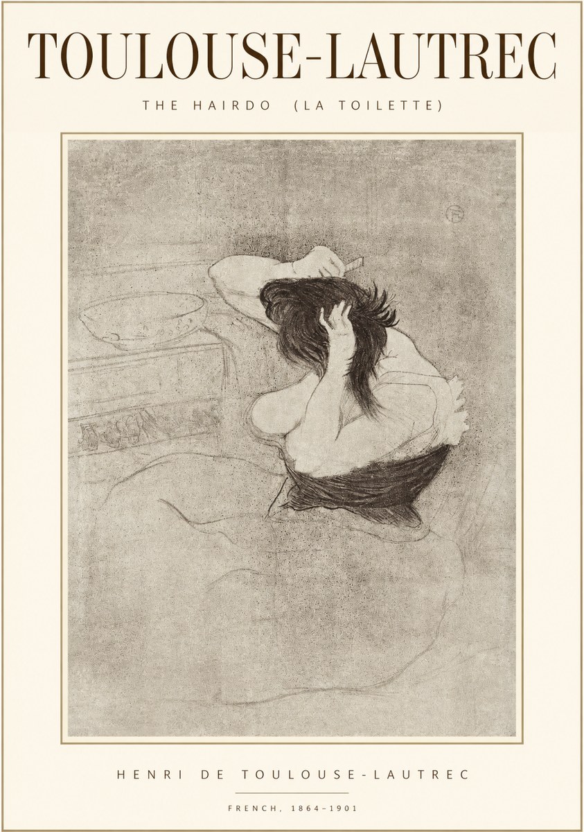Toulouse-Lautrec The Hairdo (La Toilette) No1 - Poszter