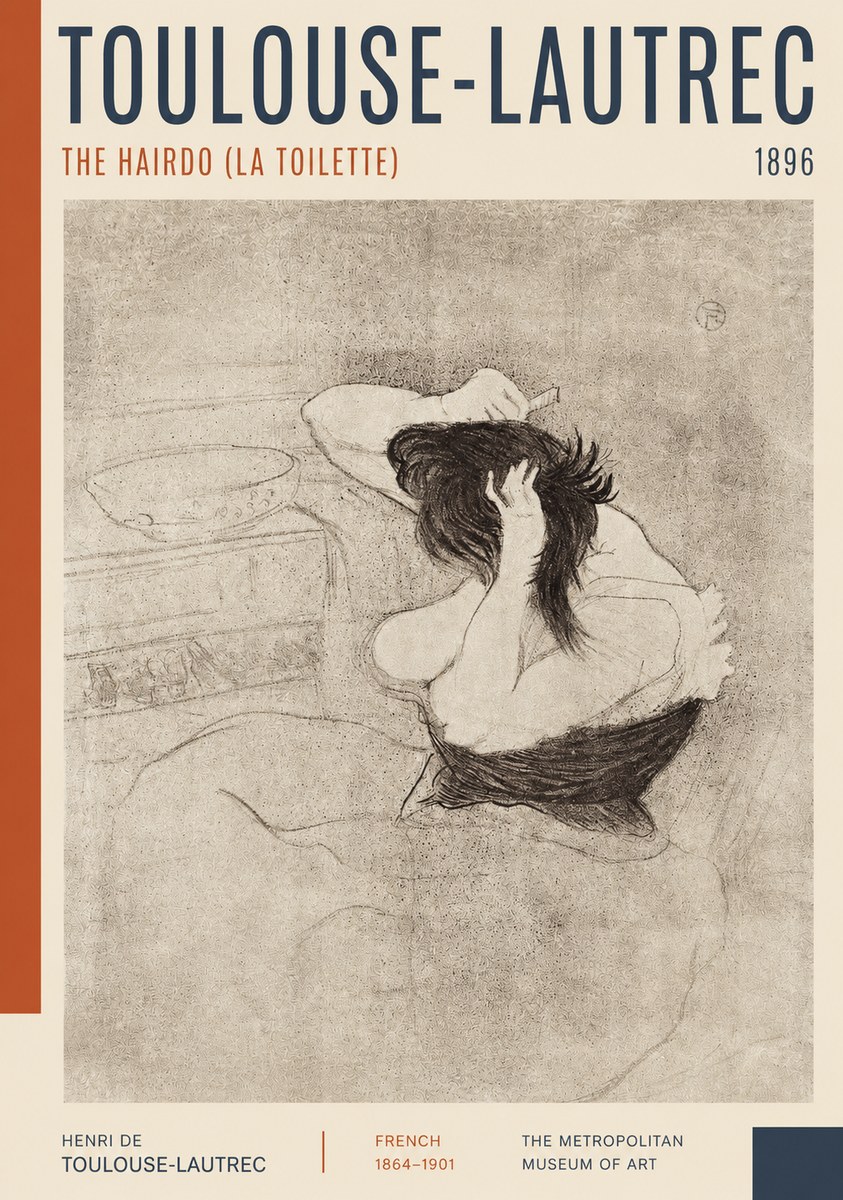 Toulouse-Lautrec The Hairdo (La Toilette) No2 - Poszter