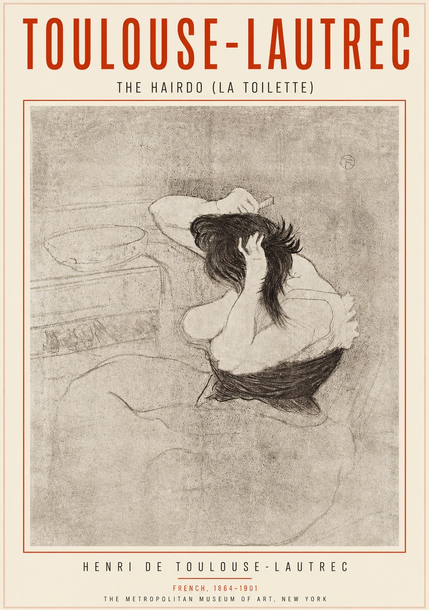 Toulouse-Lautrec The Hairdo (La Toilette) No3 - Poszter