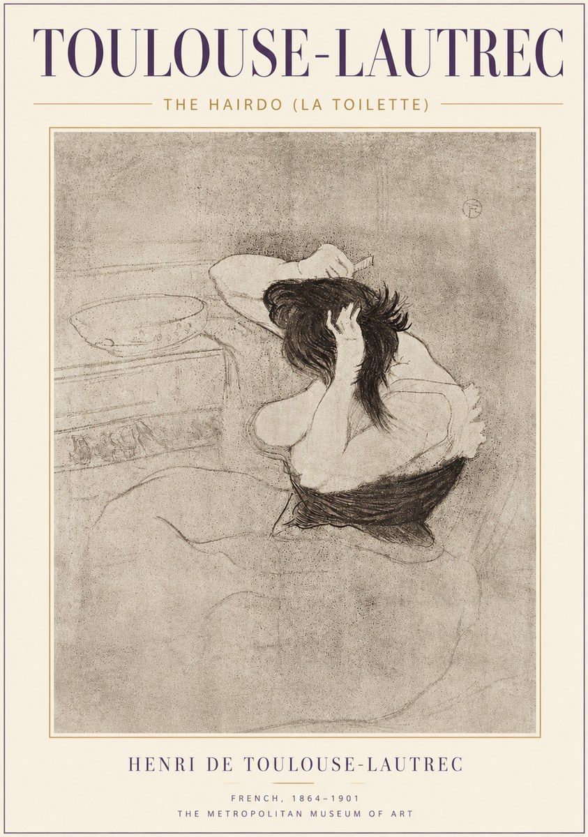 Toulouse-Lautrec The Hairdo (La Toilette) No4 - Poszter