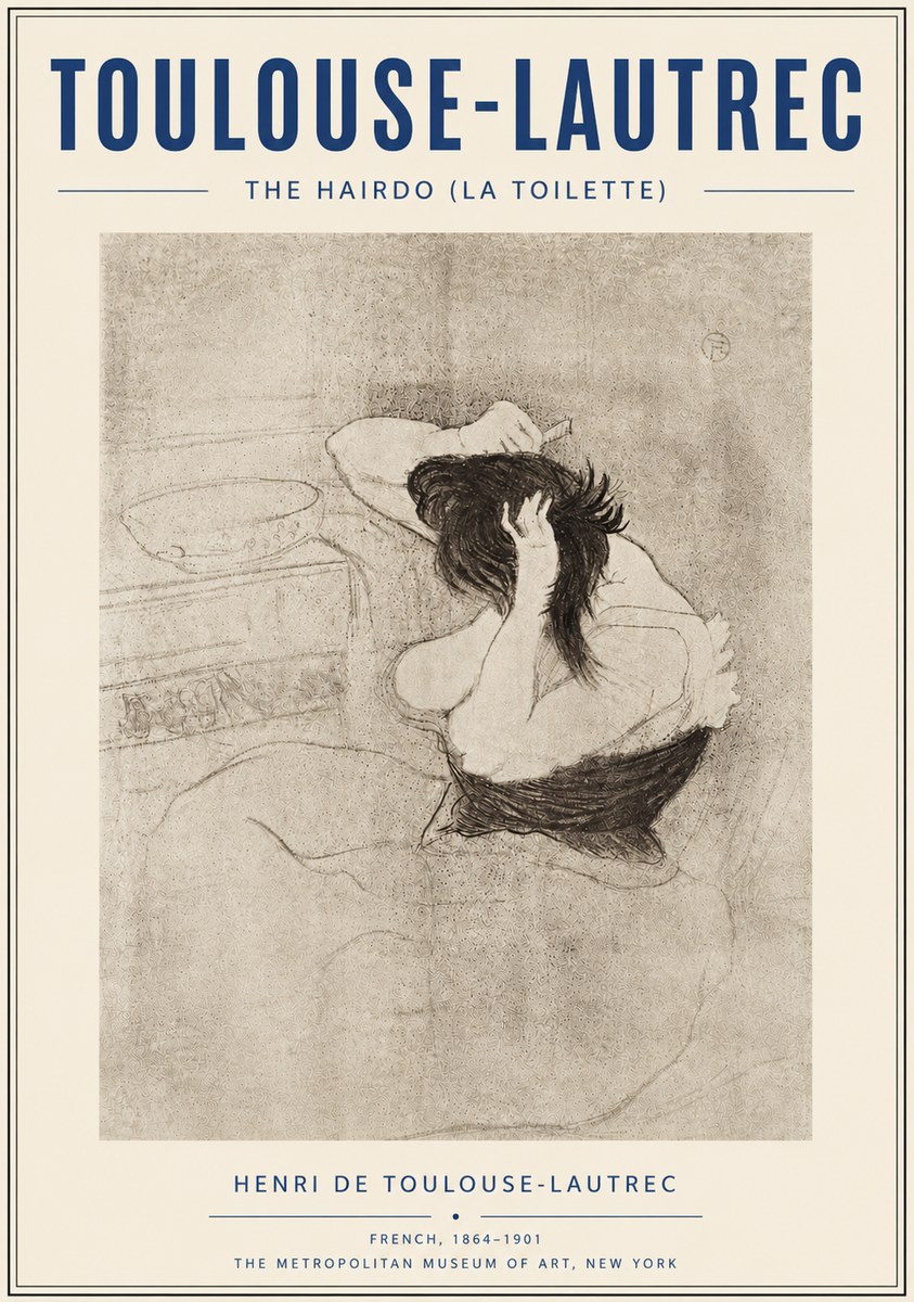 Toulouse-Lautrec The Hairdo (La Toilette) No6 - Poszter