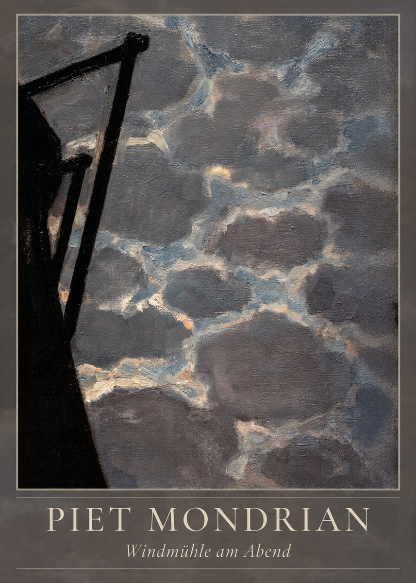 Piet Mondrian Windmühle Am Abend I No4 - Poszter