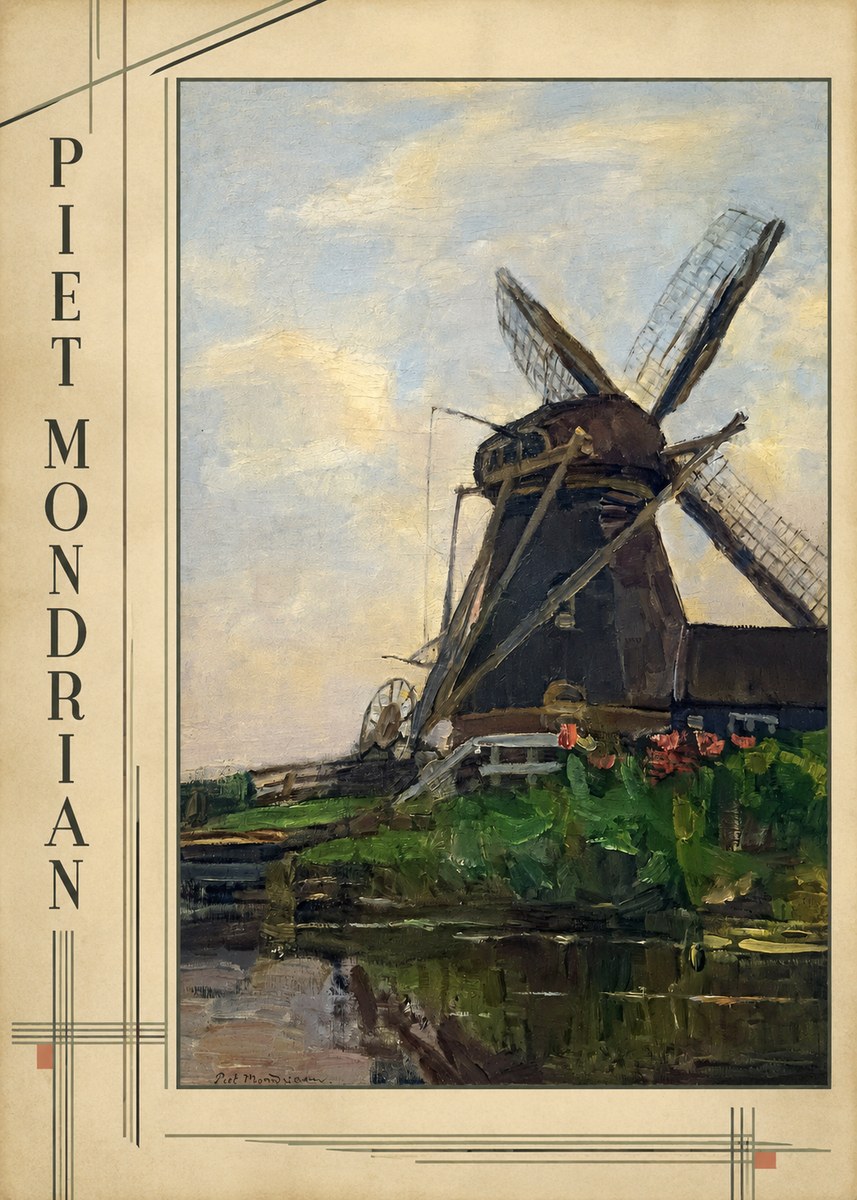 Piet Mondrian Windmill by the Water I No2 - Poszter