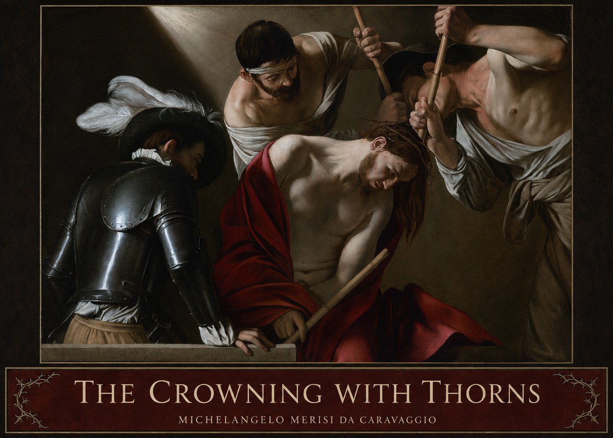 Michelangelo Merisi da Caravaggio The Crowning with Thorns I No4 - Poszter