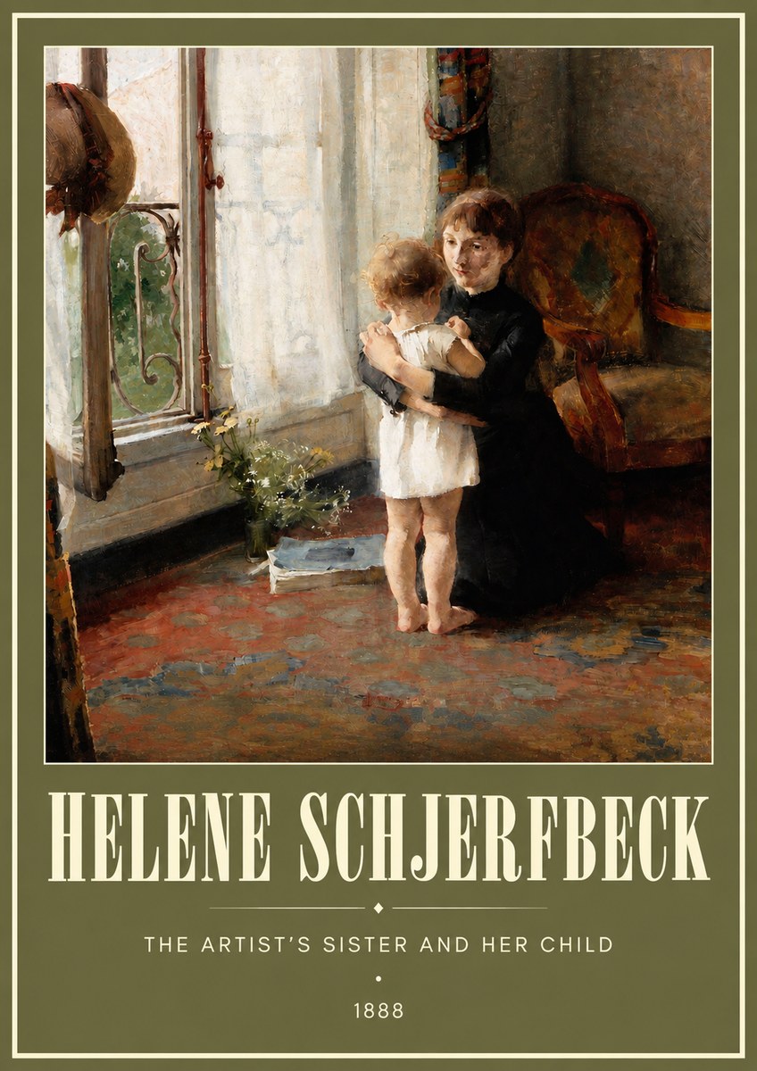 Helene Schjerfbeck The Artist's Sister and Her Child No3 - Poszter
