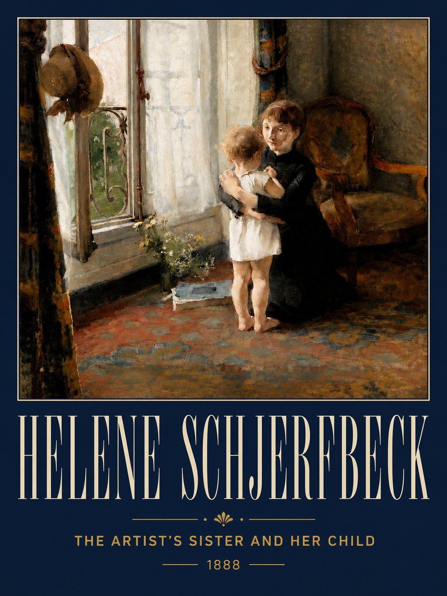 Helene Schjerfbeck The Artist's Sister and Her Child No5 - Poszter
