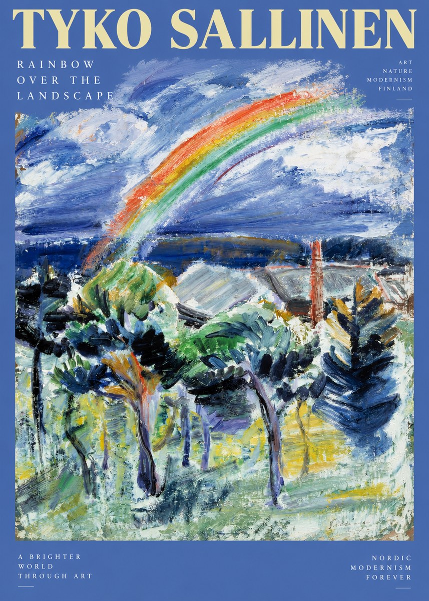 Tyko Sallinen Rainbow over the Landscape No2 - Poszter