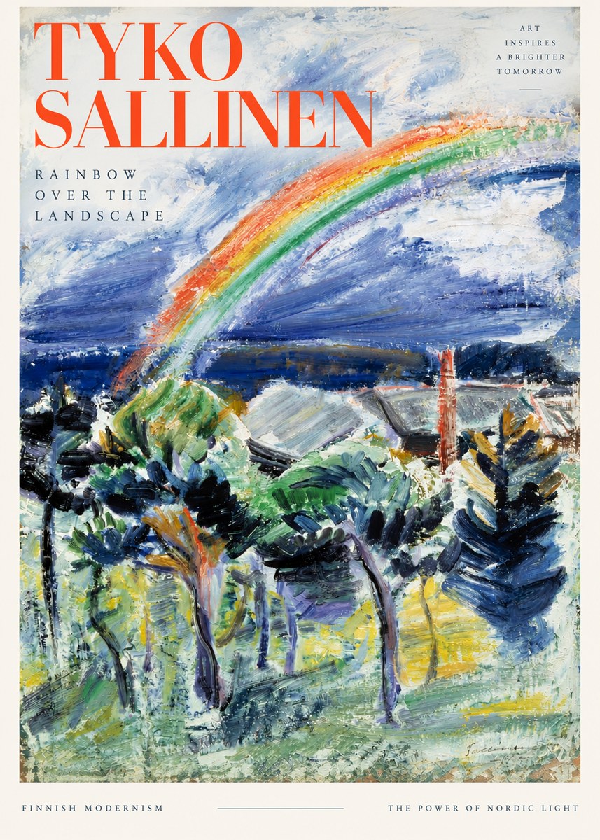 Tyko Sallinen Rainbow over the Landscape No3 - Poszter